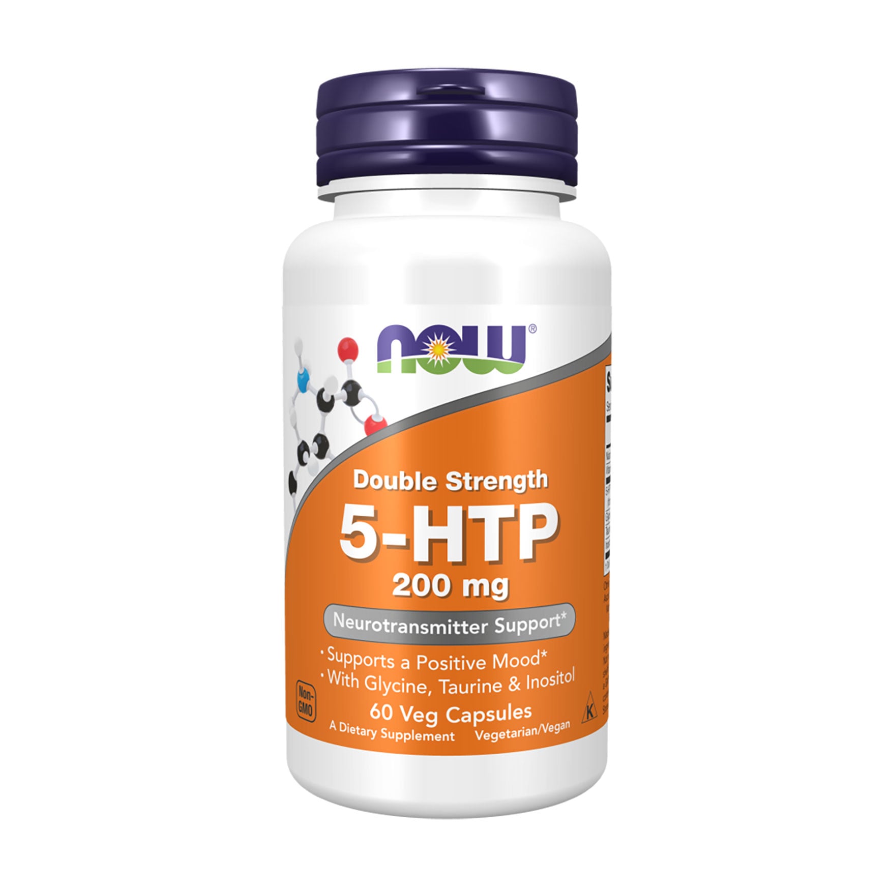 5-Гідрокситриптофан NOW foods Double Strength 5-HTP 200 мг, 60 капсул