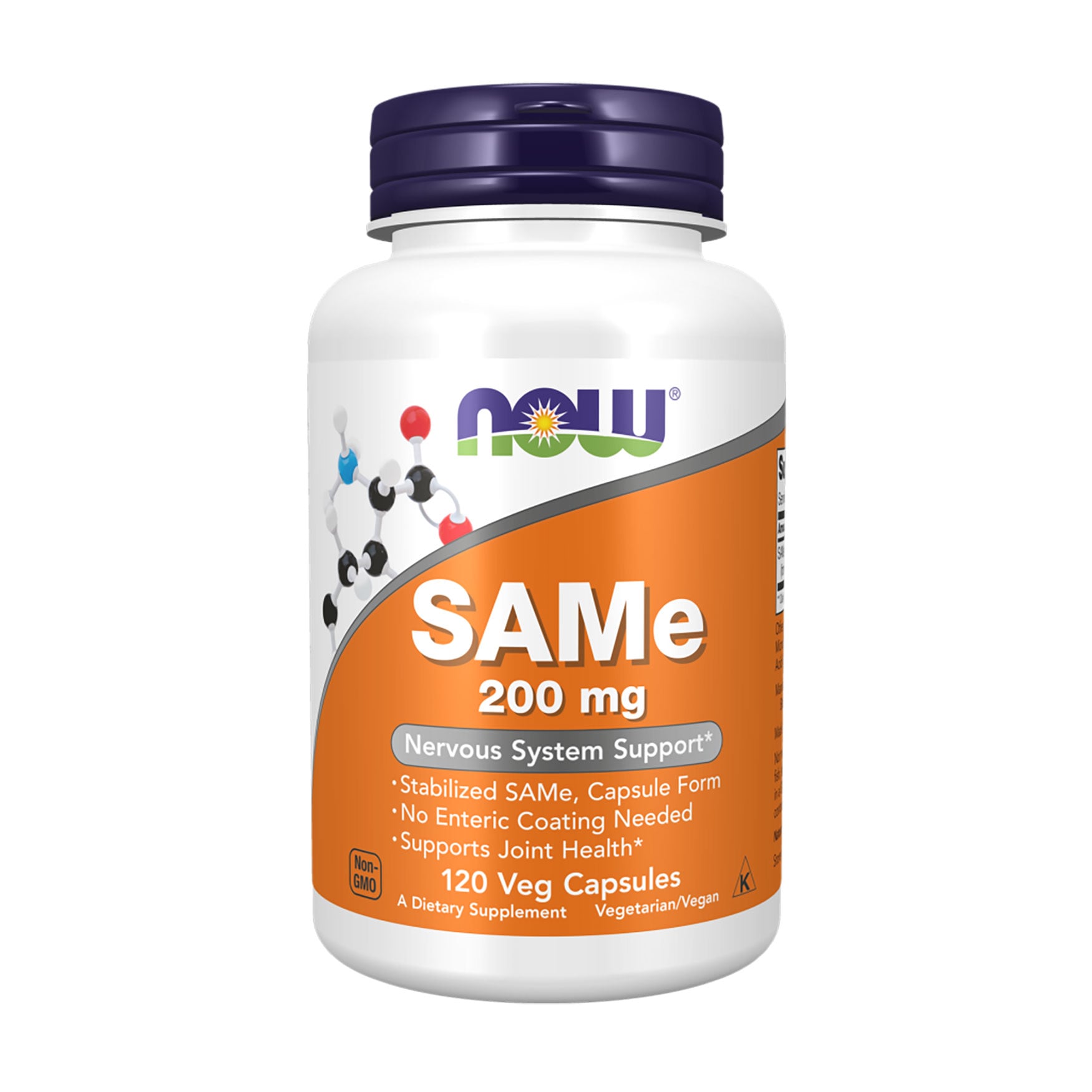 S-Аденозилметіонін NOW foods SAMe 200 мг, 120 капсул